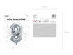 Picture of FOIL BALLOON NUMBER 8 SILVER 34 INCH
